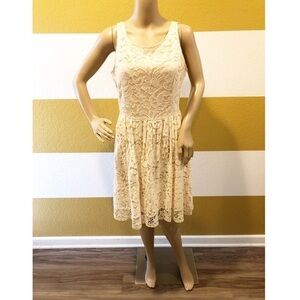Under Skies cream lace underlay dress